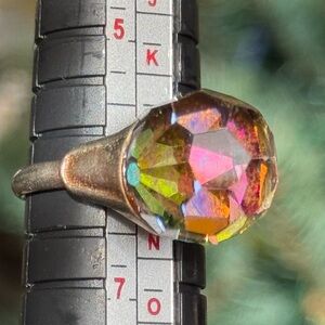 Vintage Kaleidoscope Crystal Adjustable Ring 6